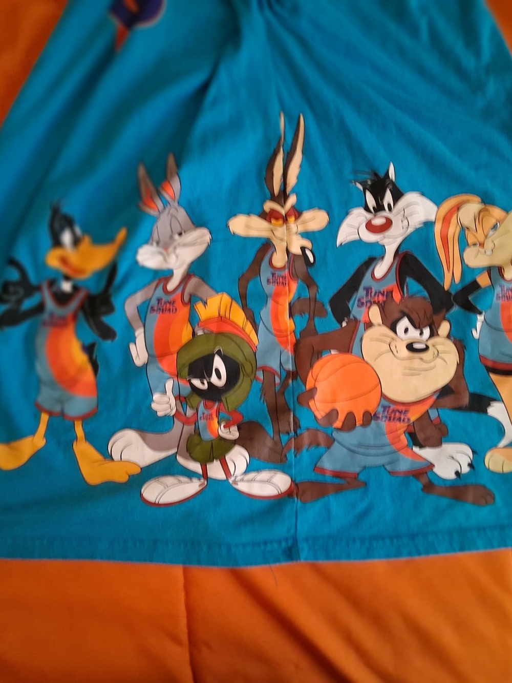 Space Jam Looney Tunes Tune Squad Graphic Print Blue Long Sleeve Tee Unisex L - Picture 4 of 6